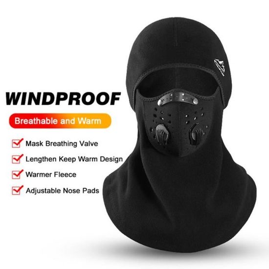 Achiou Cagoule D'hiver En Polaire Pour Femmes Et Enfants, Couvre-visage Thermique, Bonnet, écharpe Pour Temps Froid, Noir, One Size