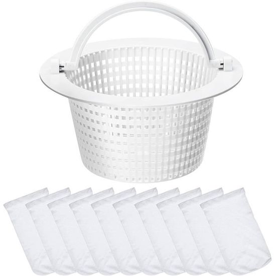 Filtre Skimmer Piscine SNAGAROG - 10 Chaussettes + 1 Panier - Nettoyage Eau Piscine - Anti Débris