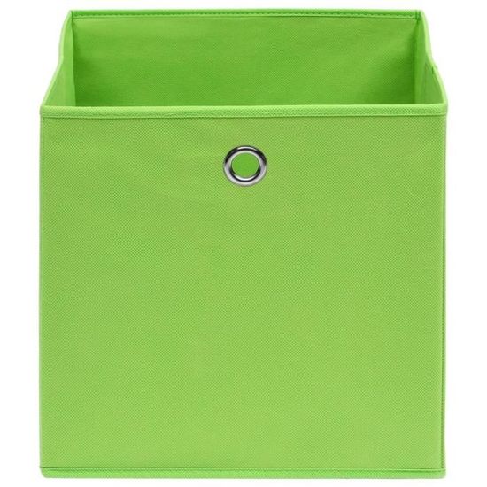 VidaXL 4x Boîtes De Rangement Pliable Organisateur Bac De Stockage Coffre De Rangement Chaussettes Sous-vêtements Foulards Vert 32x32x32 Cm Tissu