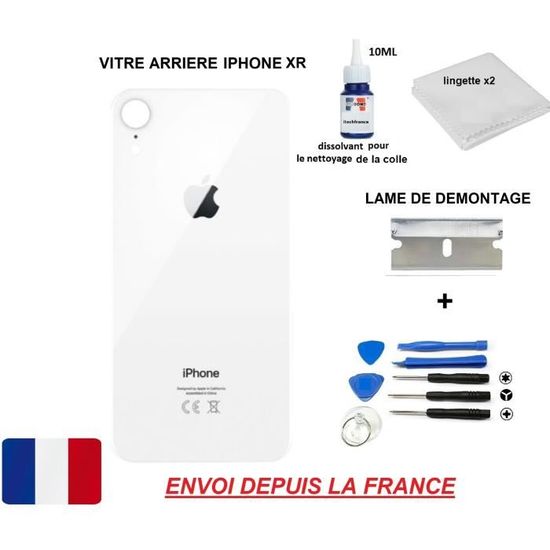 Vitre arrière IPHONE XR 6.1 BLANC qualité origine en verre, coque cache