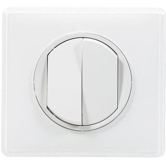 LEGRAND - Céliane interrupteur double ou v/vt blanc Yesterday complet