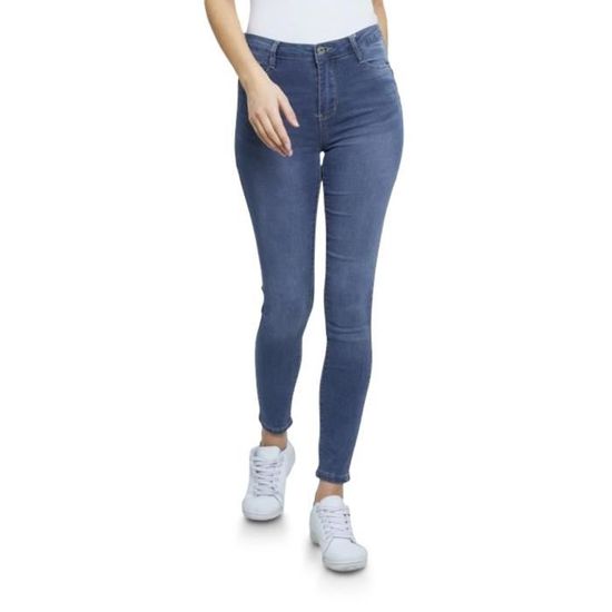 ELYA'S JEAN - Jean femme slim fit - Skinny push up - Taille haute - Jean couleur bleu