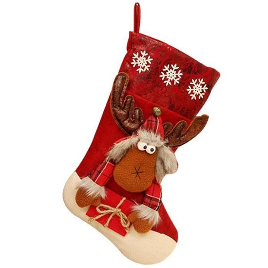 Lot De 3 Chaussettes / Bas De Noël à Suspendre - Avec Petit Sac Et Pendentif Cadeau