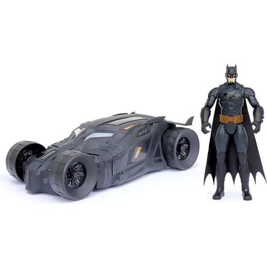 Figurine Batman 30cm avec sa Batmobile - BATMAN - Pack Batman + Batmobile - Mixte - Noir