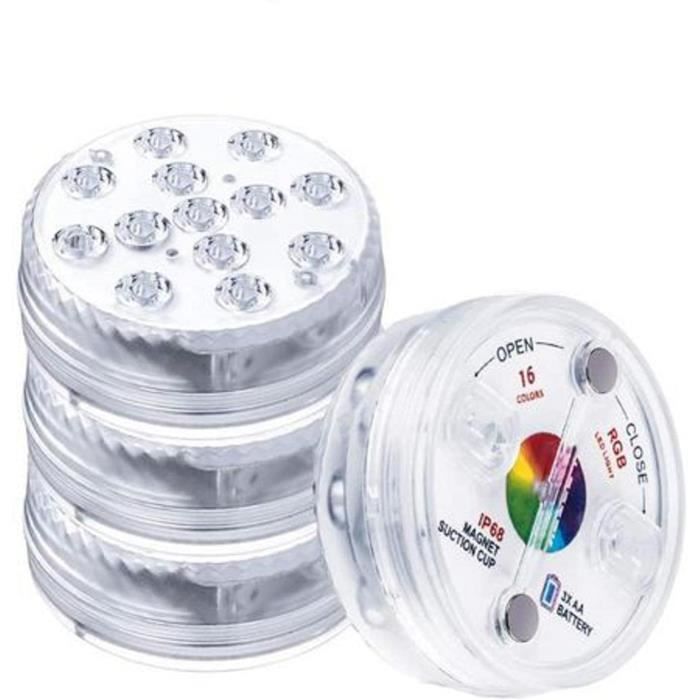 Mini Lumières LED Submersible, 12pcs Lampe sous-Marines Étanche RGB Multicolore Bougies LED Éclairage D OBJETS LUMINEUX D INTERIEUR - Maison