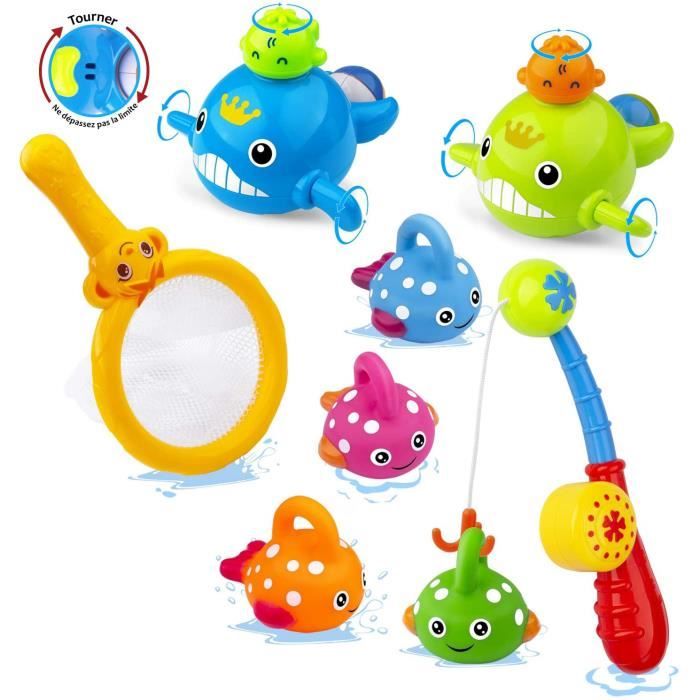 Jouet de Bain 8 Pièces - Baby Bath Toys Jeu de Pêche Jouets éducatifs bébé pour Baignoire Piscine