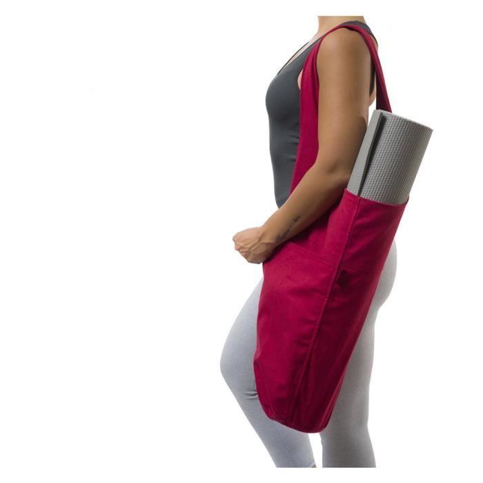Porte-sac fourre-tout pour tapis de yoga avec grande poche latérale pour la plupart des tapis de taille ne3542