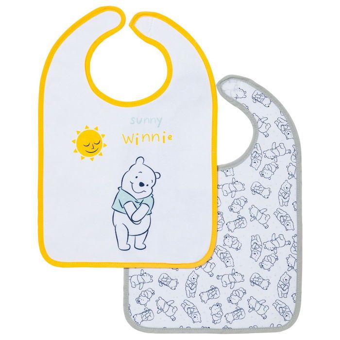 Lot de 2 bavoirs 1er âge Disney Winnie 6+