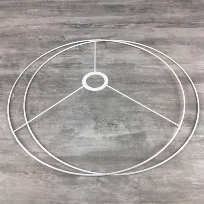 Set d'Ossature Diamètre 50cm pour abat-jour, Grands Anneaux ronds Epoxy blanc, pour douille diam 40mm E27 - Unique