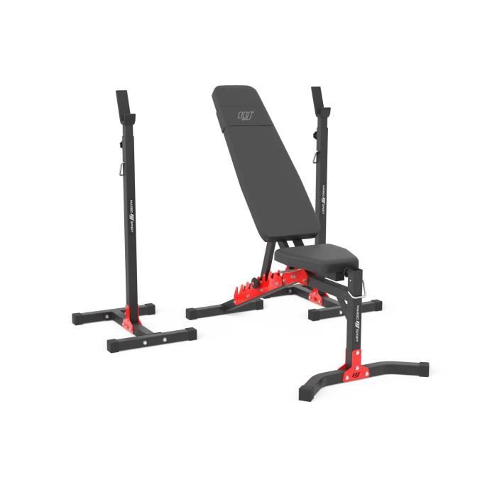 Marbo Sport Set MH19 2.0 - banc de musculation réglable MH-L115 + support de poids réglable en hauteur MH-S201 x2