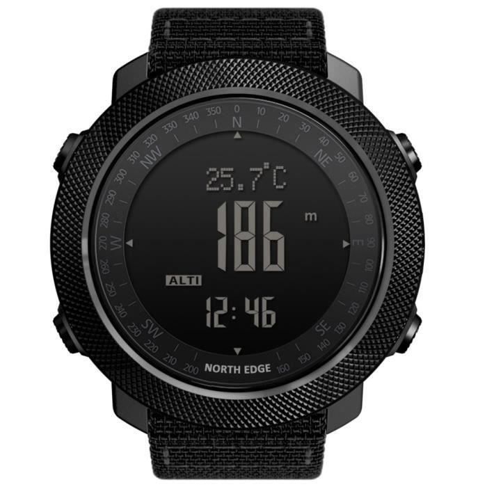 NORD EDGE APACHE Sports De Plein Air Montre Intelligente Métal Rétro-éclairage - Noir