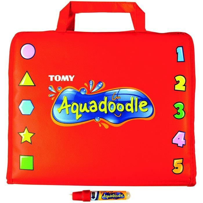 ARDOISE MAGIQUE TOMY - Valisette de Dessin Aquadoodle Rouge, Malette Dessin à Eau Sans Taches, Cadeau de Noël, Jeux 111
