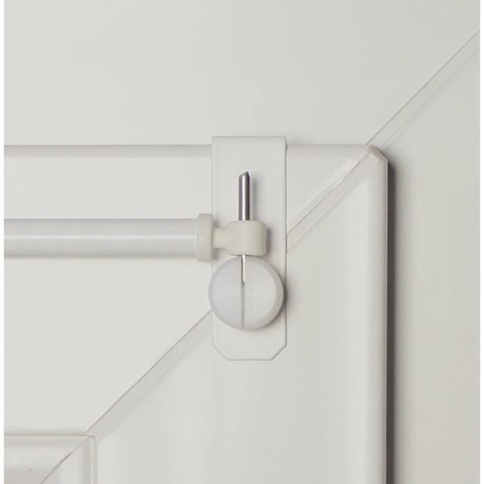 Tringles Rideaux Extensibles Tringle extensible Dekondo Crativ - De 60 à 80 cm - Blanche – 1 paire de supports de serrage69