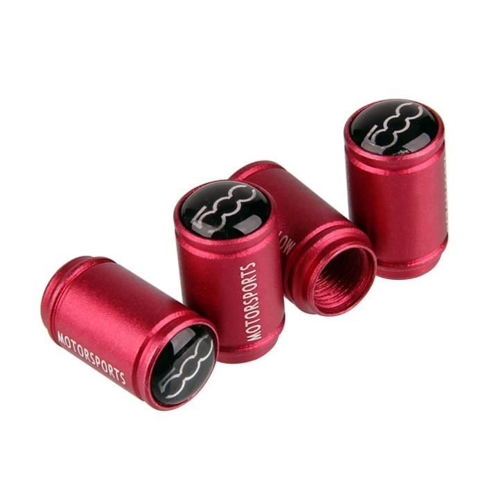 Accessoire pneu,Couvercle de Valve de pneu de voiture, pour Fiat 500 Punto Stilo Bravo Ducato Freemont 124 600 Panda - Type Red