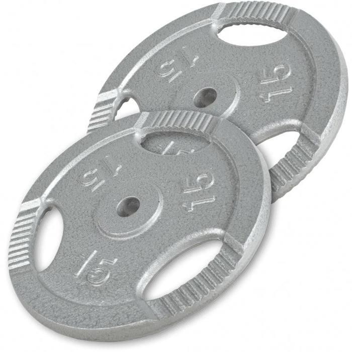 Lot de poids en fonte grip de 30kg (2x15kg), diamètre d'alésage 31mm