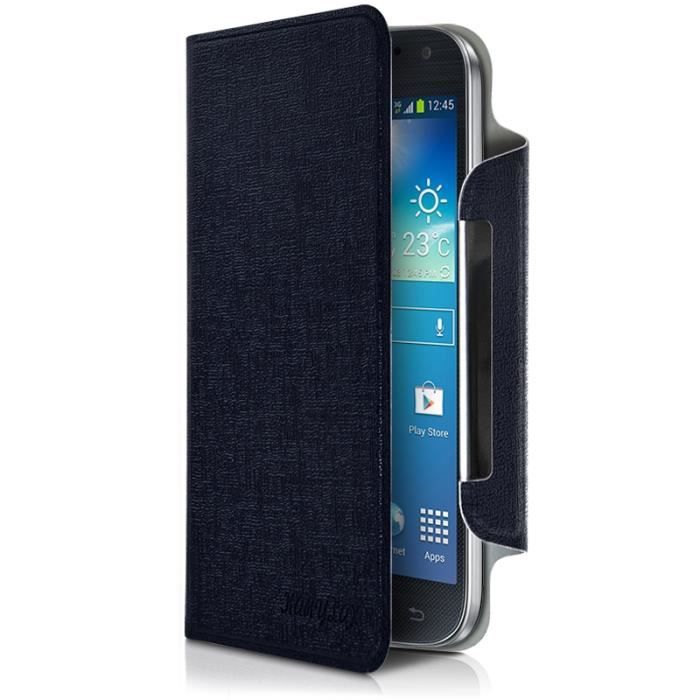 Housse Etui à Rabat Universel S Bleu pour Danew Konnect 402