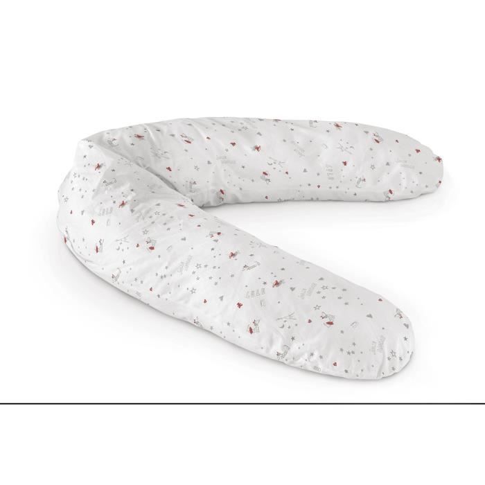 LULU CASTAGNETTE - Coussin d´allaitement JOLIE MOME 145x25 cm - Ergonomique - Gris