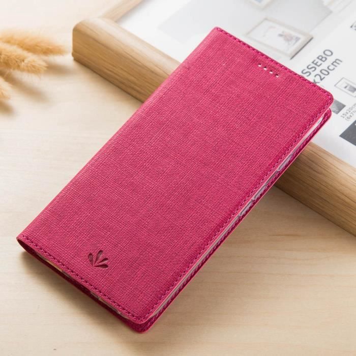 Housse Oppo Reno Z, Ultra-mince à Rabat Avec Étui de Carte de Crédit Etui Portefeuille en Cuir pour Oppo Reno Z 6.4- - Rosé