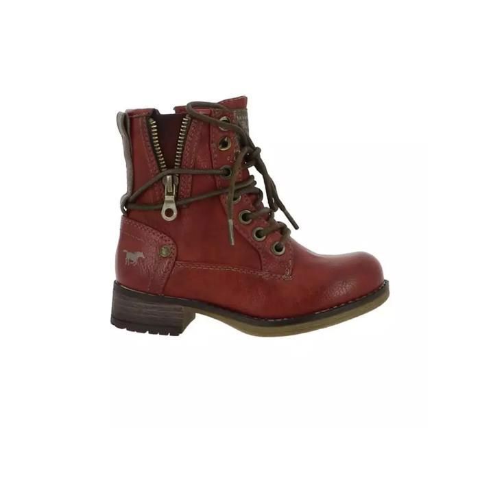 bottines mustang rouge