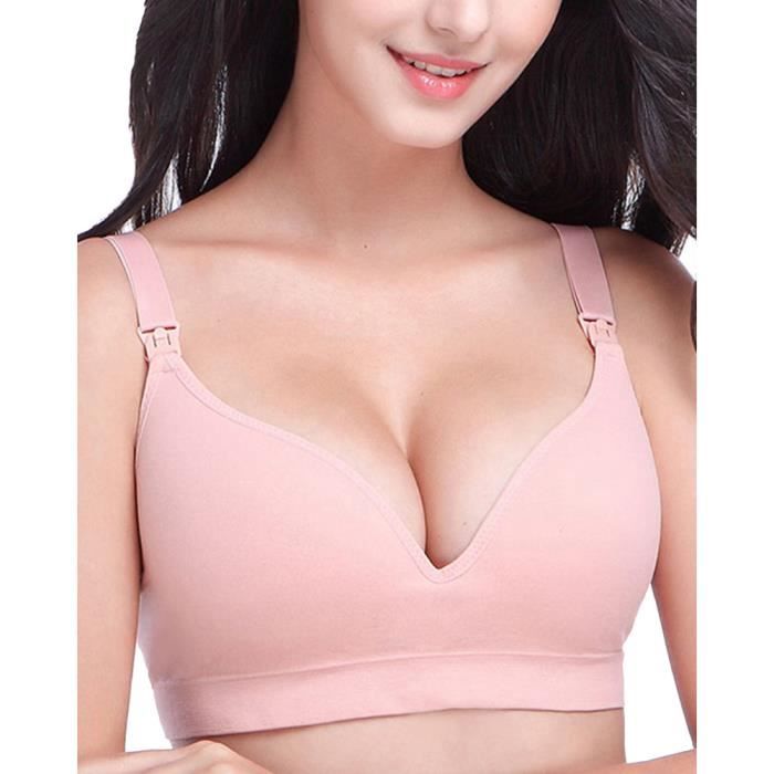 Femme Sans Couture Soutien-gorge de Maternité Allaitement sans armature Rose