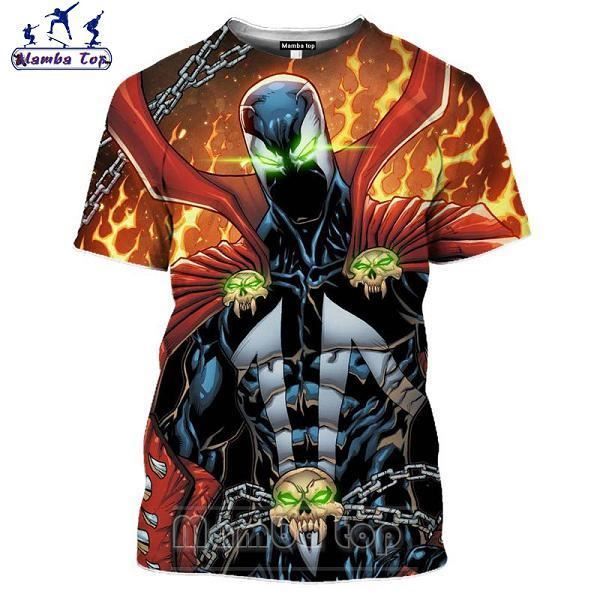 T-shirt Homme,Mamba haut 2020 plus récent hommes 3D noir t-shirt Anime Spawn t-shirt Fitness femmes T-shirts super-héros O cou homm