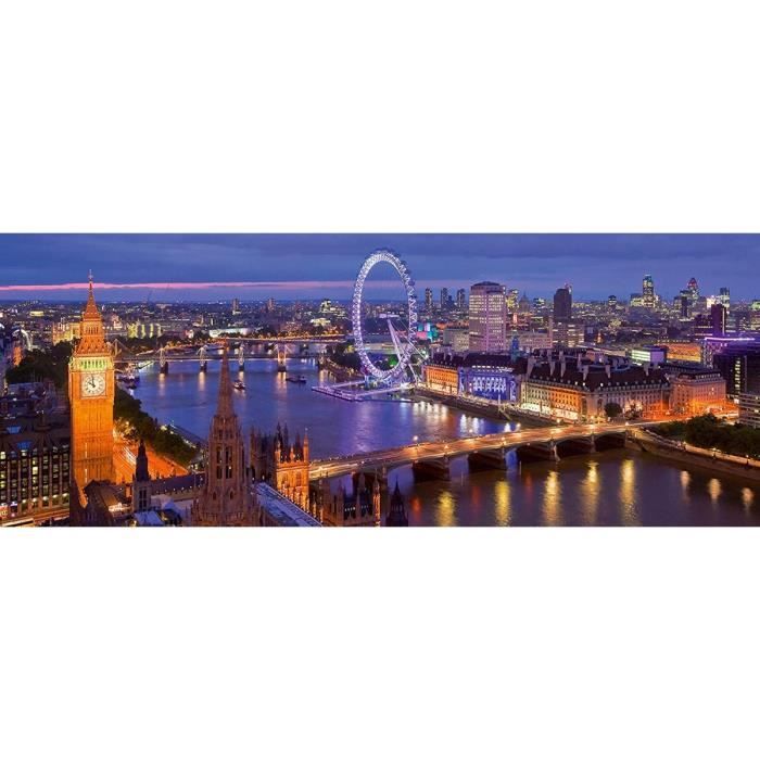 Puzzle Adulte Panorama Ville De Londres La Nuit - 1000 Pieces - Collection Monuments Angleterre
