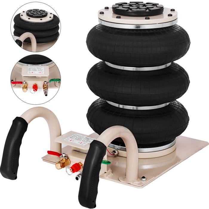 Cric Pneumatique 3 Tonnes VEVOR Air Jack Gonflable Levée Max 420mm 3 Boudins pour Voiture Véhicules Tout-Terrain