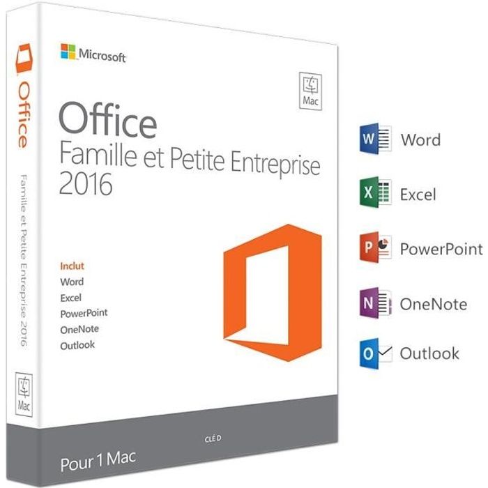 Office Mac Famille et Petite Entreprise 2016 - 1 M