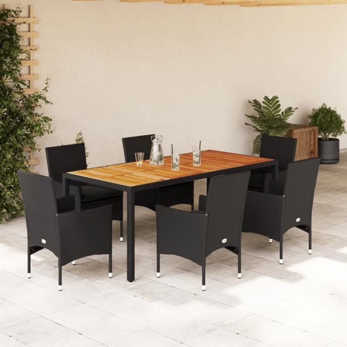VidaXL Ensemble à manger jardin 7 pcs rotin - vue 3