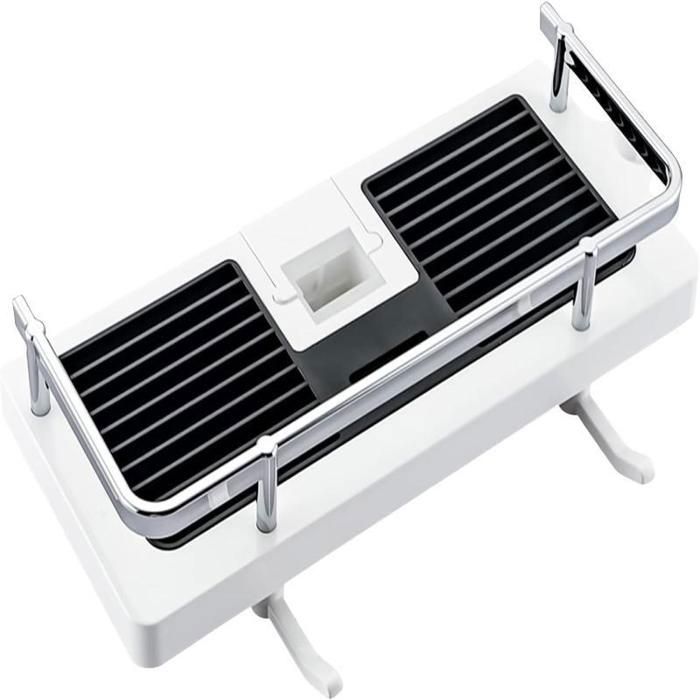 Lot De 2 Étagères Salle De Bain Sans Perçage Votoko – Ventouses Ultra-Résistantes + Crochets, Blanc