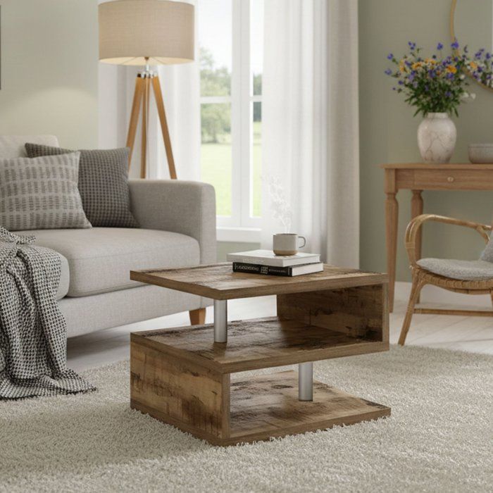 Table basse Dcalligari - Dmora - Mélamine - Érable 55x63h41 cm