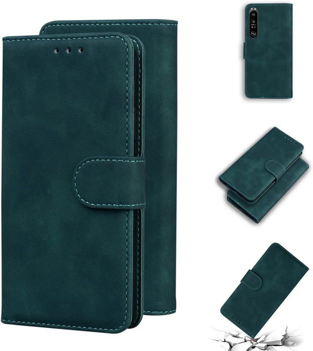 ??tui pour Sony Xperia 1 III 6,5 Pouces PU Magn?�tique Pochette Cuir Housse Rabattable Case Stent 