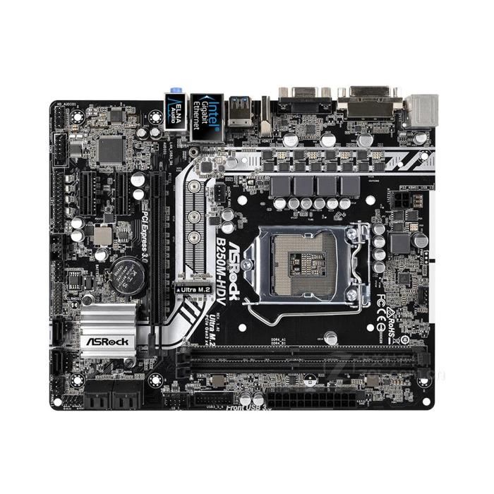 Carte mère ASRock B250M-HDV Intel B250 LGA 1151 2xDDR4 32GB Micro ATX Reconditionné - ASRock reconditionné disponible sur Cdiscount Seconde Vie