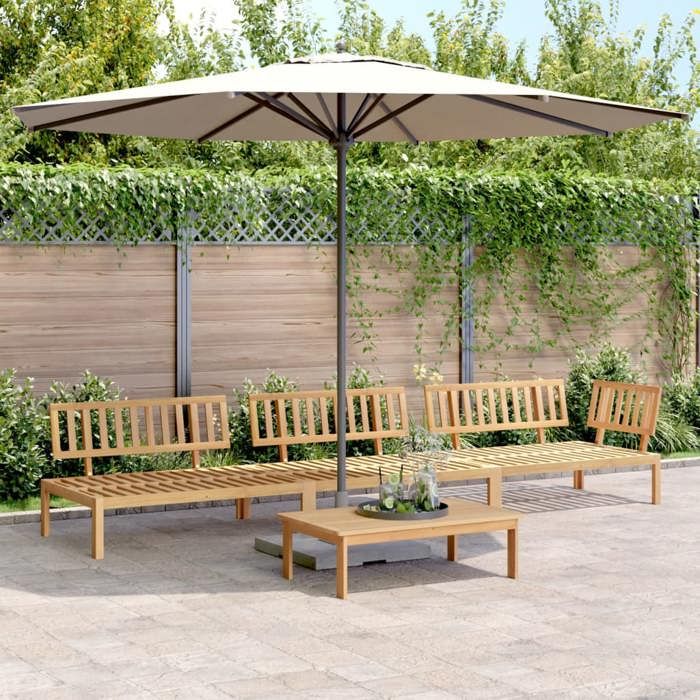 vidaXL Salon palette de jardin 4 pcs bois dacacia massif