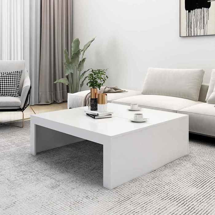 Table basse Table de salon VIDAXL blanc 100x100x35 cm bois dingénierie T416