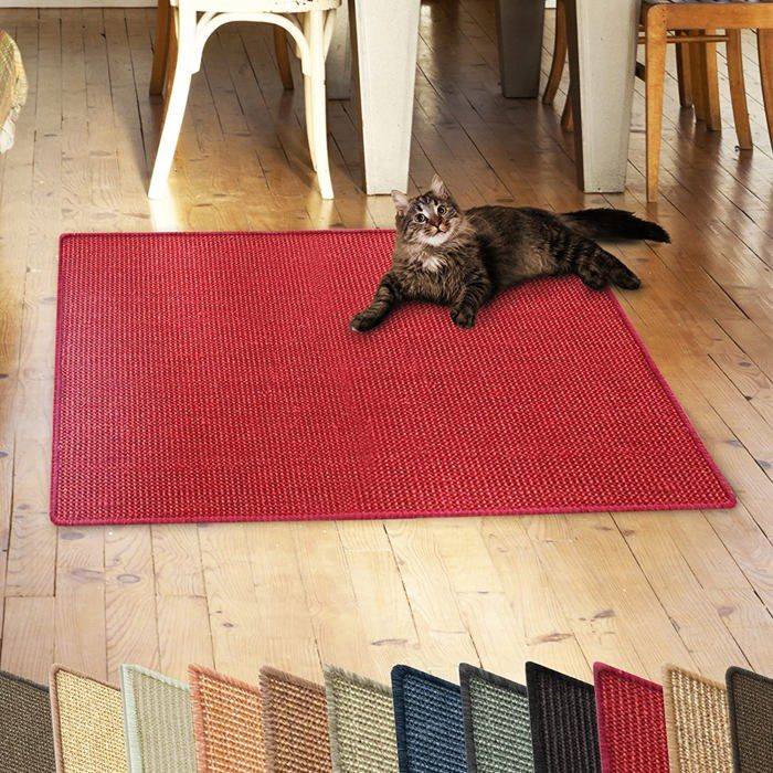 Meilleurs prix pour Tapis Griffoir Tapis à Chat en Sisal Naturel 50 x 50 cm Rouge