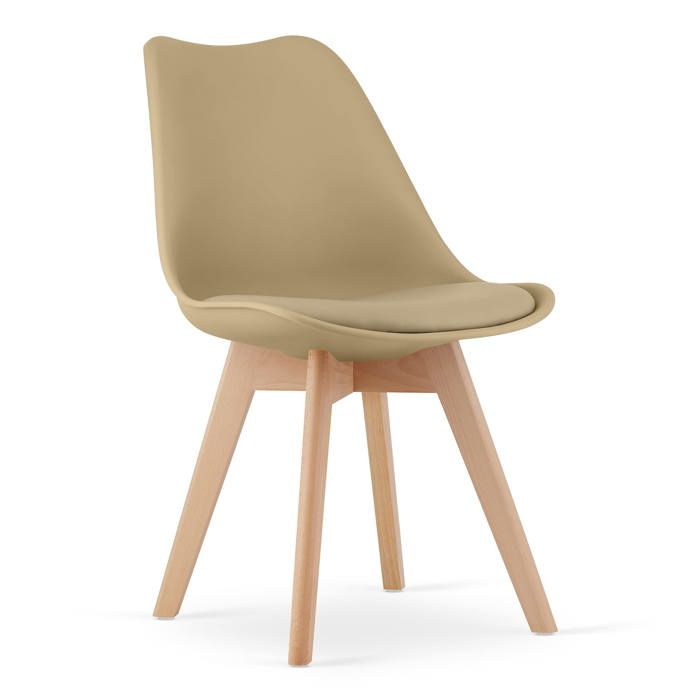 Chaise de Salle à Manger MARK - Design Élégant et Confort Optimal Coloris Beige Foncé & Pieds en Bois Massif Chaise de Salle à Manger MARK - Design Élégant et Confort Optimal Coloris Beige Foncé & Pieds en Bois Massif