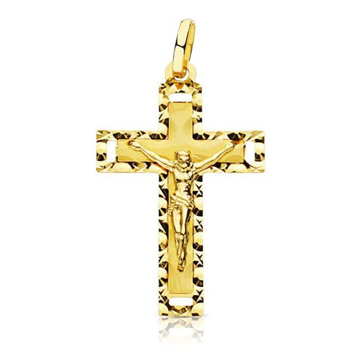 Pendentif - Médaille Christ sur la Croix Or 18 Carats 750 Jaune - Chaines Offertes - 18PCH16542 Pendentif - Médaille Christ sur la Croix Or 18 Carats 750 Jaune - Chaines Offertes - 18PCH16542
