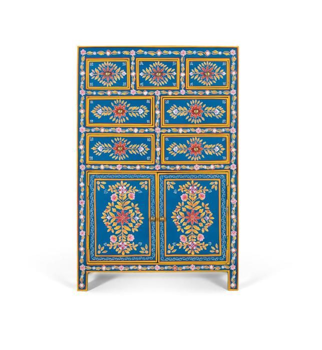 Buffet haut - Giner y Colomer - Bois de manguier et MDF - Multicolore - 122 cm