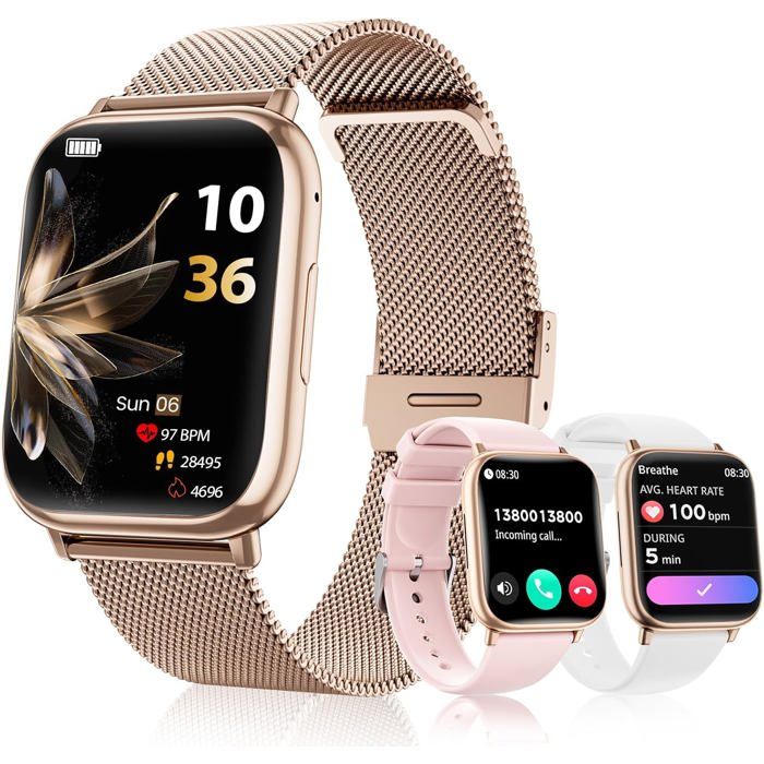 Montre connectée femme - ETHNICS ORIGINS - SLOKSFil - Écran 1 83 TFT - Appels Bluetooth - SpO2 & tension
