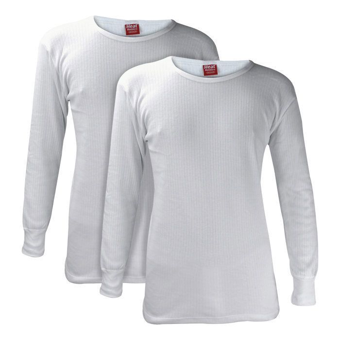 Heat Holders - Lot De 2 Homme Sous Vetements Thermqiue Manche Longue T-shirt - Blanc