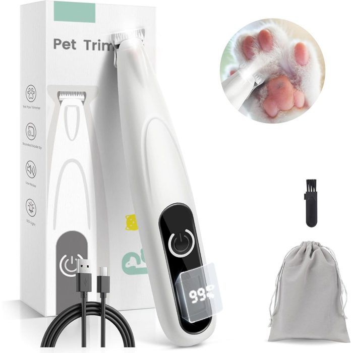 Meilleurs prix pour Tondeuse pour chien tondeuse à pattes sans fil avec écran LED USB-C silencieuse et silencieuse. polyvalent ensemble de 4 piè