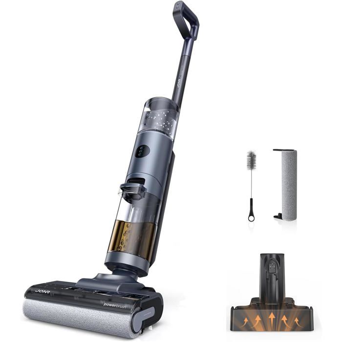 JONR ED12 Pro Aspirateur Laveur sans Fil Nettoyage a Trois tranchants Balai aspirateur Laveur 3 en 1 Auto-Nettoyage a leau Chaud - Jonr