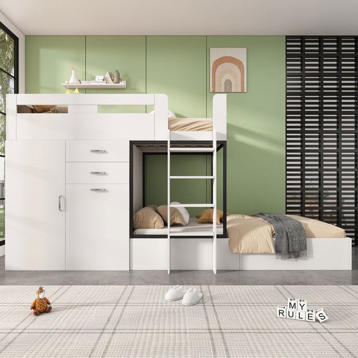 Lit superposé O.Ye avec bureau coulissant et armoire lit bébé multifonctionnellit superposé pour enfantshors mul LITS SUPERPOSES