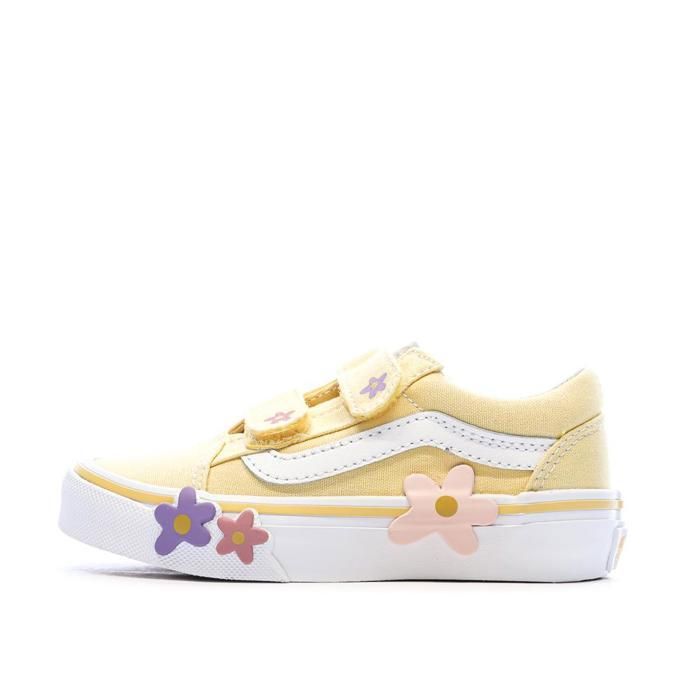 Vans Baskets Jaune Fille Vans Old Skool V Flower