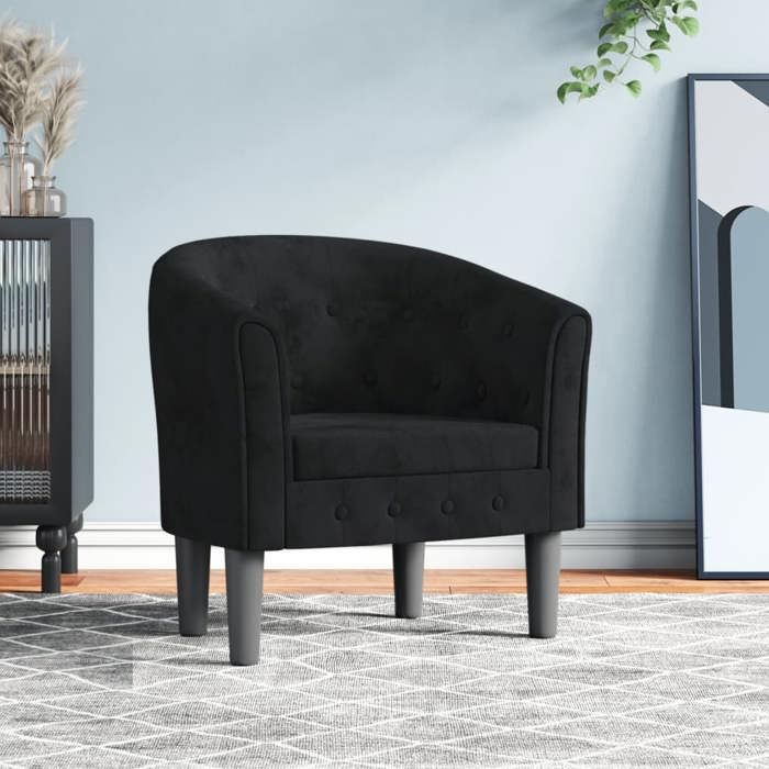Fauteuil Relax Black Month Canapé-chaise/Fauteuil cabriolet Noir velours - 70x56x68cm EU25_1724461 Fauteuil Relax Black Month Canapé-chaise/Fauteuil cabriolet Noir velours - 70x56x68cm EU25_1724461