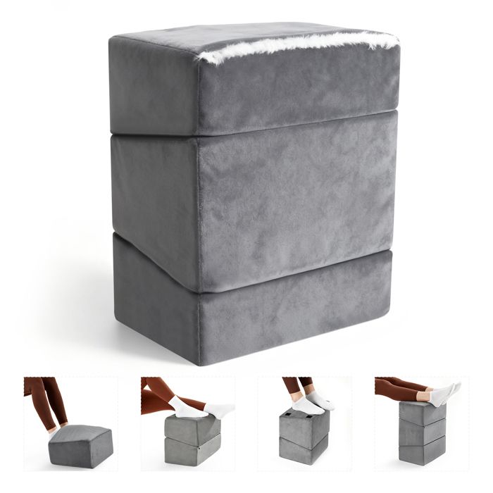 Repose-pieds de bureau - Réglable en 3 hauteurs - Ergonomique -Antidérapant- Pour chaise de bureau et chaise de jeu