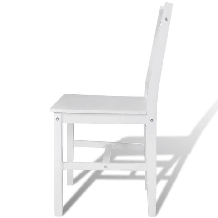 Blanc Chaises de cuisine/bar - SOLOMON -[lot de 2] - Pour 2 personnes - blanc bois de pin CCC226