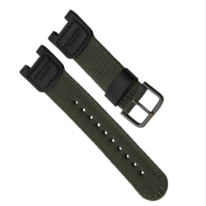 INF Bracelet de sport en nylon noir pour Casio SGW100/GW-3500B/3000B confortable et étanche Vert