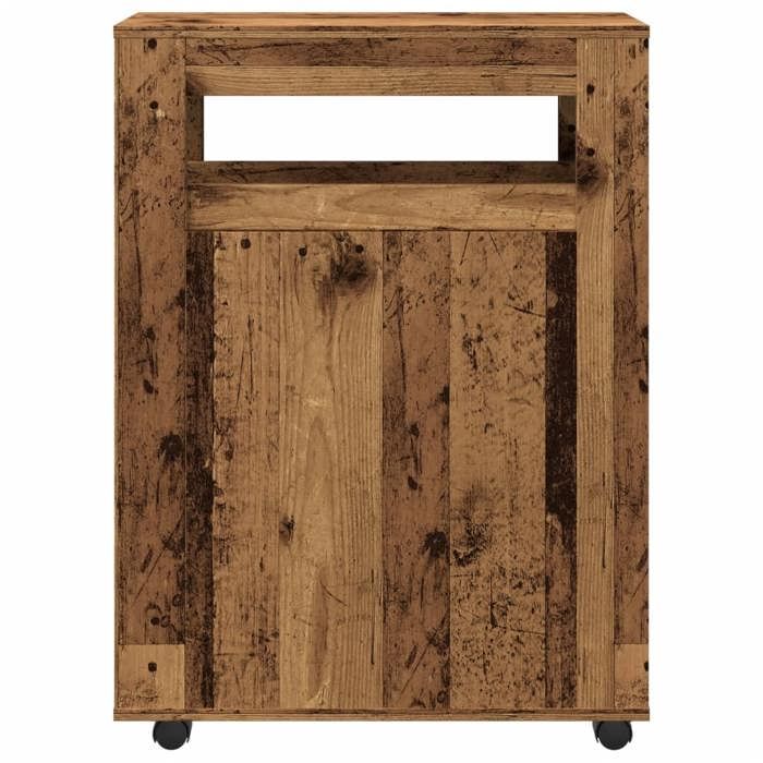 Moderne Armoire de salle de bain étroite BURKE Meuble WC à roulettes vieux bois 65x23x90 cm AA1193